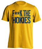 fuck the hokies wvu mountaineers gold tshirt censored