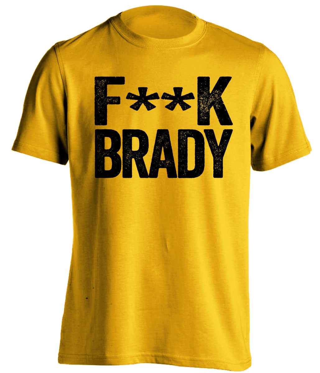 gold and black fuck brady shirt censored