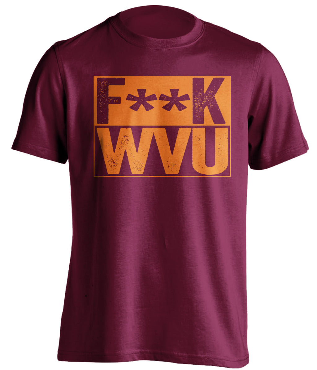 fuck wvu virginia tech hokies maroon shirt censored