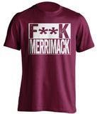 fuck merrimack umass minutemen maroon shirt censored