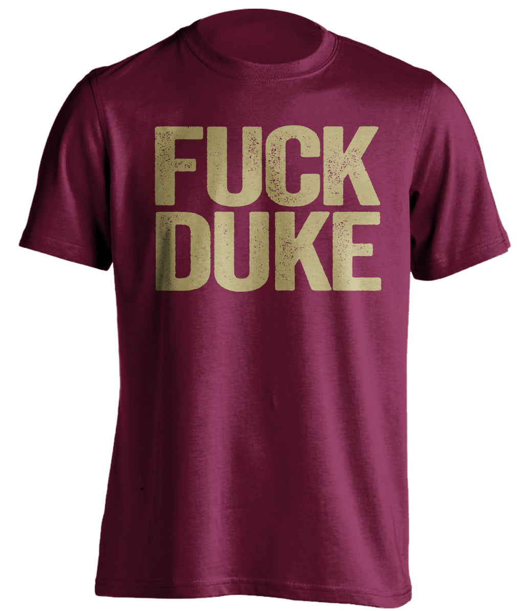 fuck duke boston college fan uncensored maroon shirt