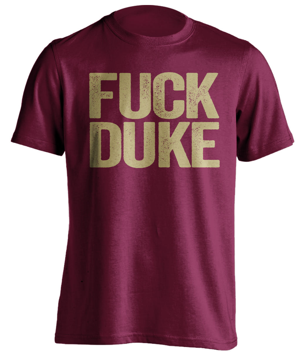 fuck duke boston college fan uncensored maroon shirt
