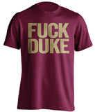 fuck duke boston college fan uncensored maroon shirt