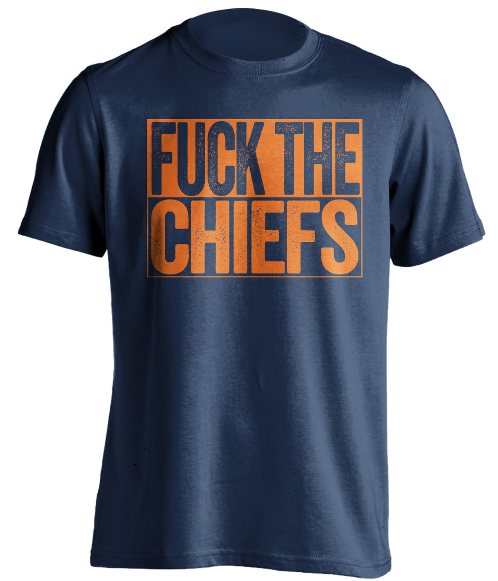 fuck the chiefs denver broncos uncensored fan navy tshirt