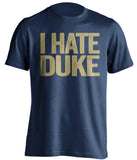 i hate duke pitt fan blue shirt 