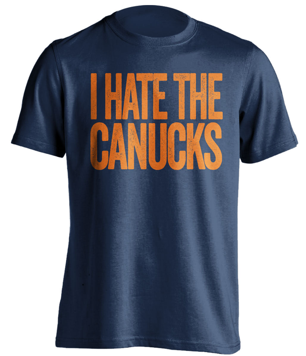 i hate the canucks edmonton oilers blue tshirt