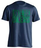 i hate the oilers navy and green tshirt