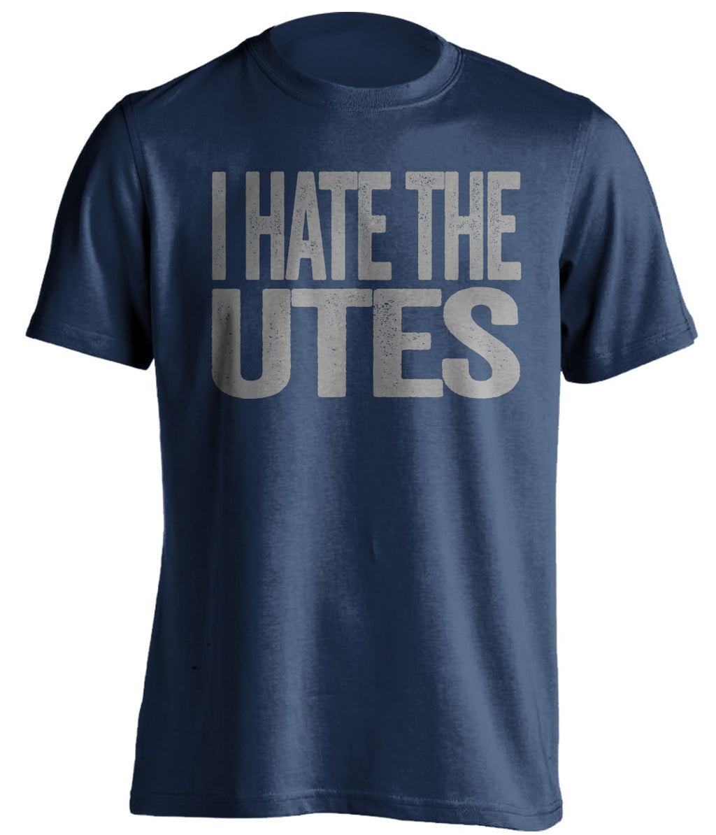 i hate the utes navy tshirt for aggies fans