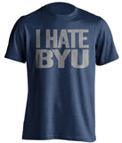 i hate byu utah state aggies fan blue shirt