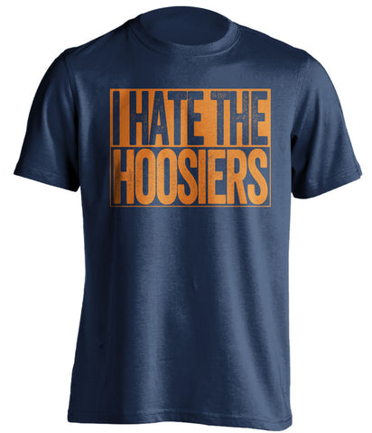 I Hate The Hoosiers Illinois Fighting Illini blue TShirt