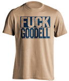 fuck goodell old gold and navy tshirt uncensored