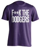 fuck the dodgers censored purple tshirt rockies fans