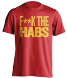 fuck the habs flames fan red shirt censored