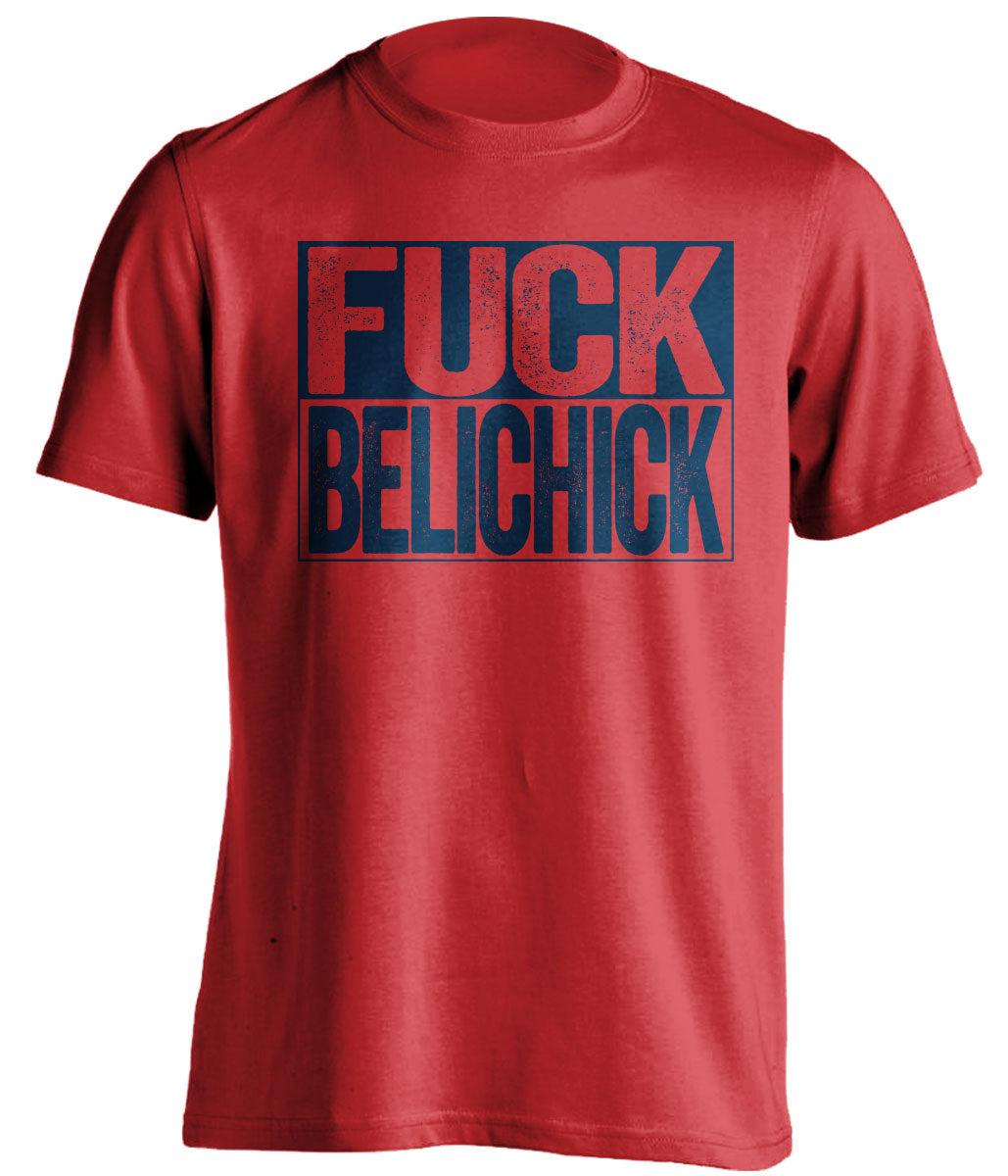 fuck belichick red and navy tshirt uncensored
