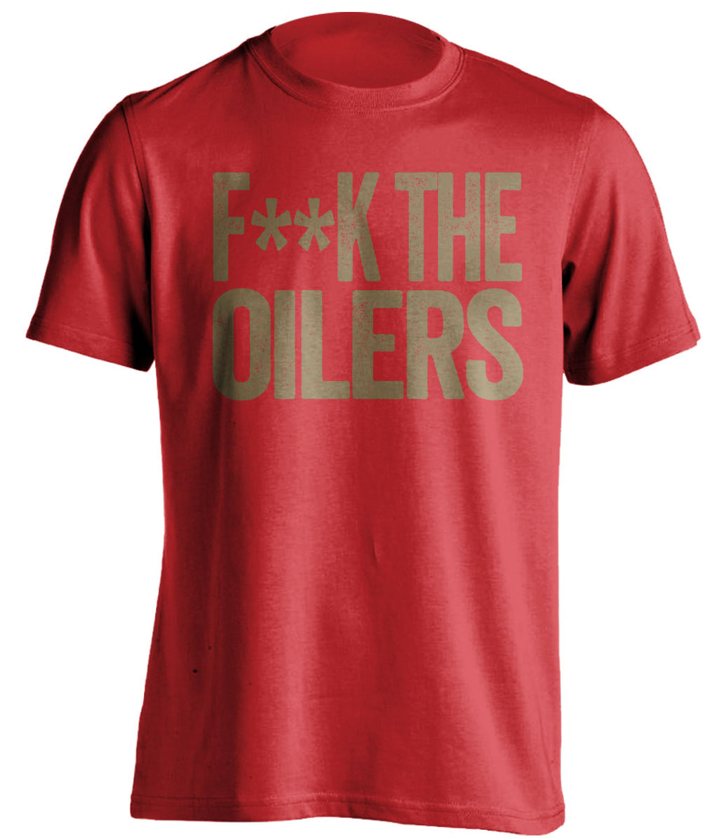 fuck the oilers senators fan red shirt censored