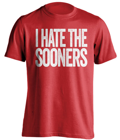 i hate the sooners red tshirt nebraska fans