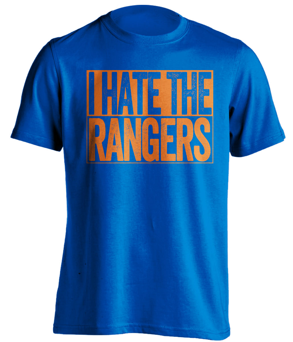 i hate the rangers NYI islanders fan blue shirt