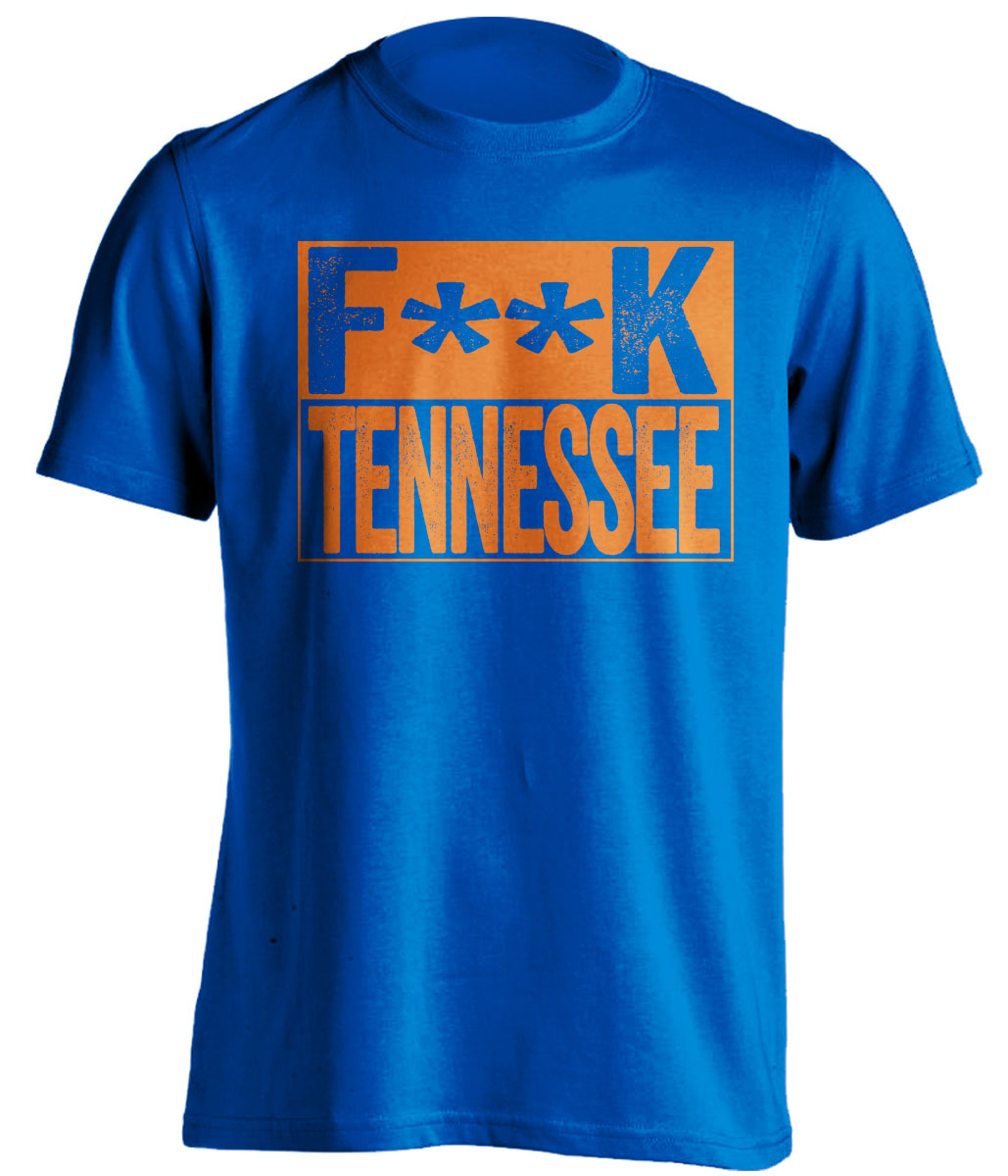 fuck tennessee vols florida gators blue shirt censored