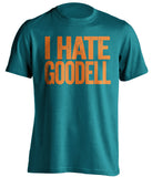 i hate goodell teal tshirt miami dolphins fans