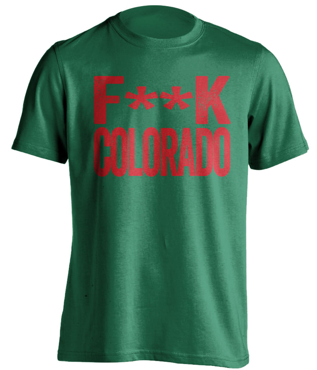 fuck colorado minnesota wild green tshirt censored