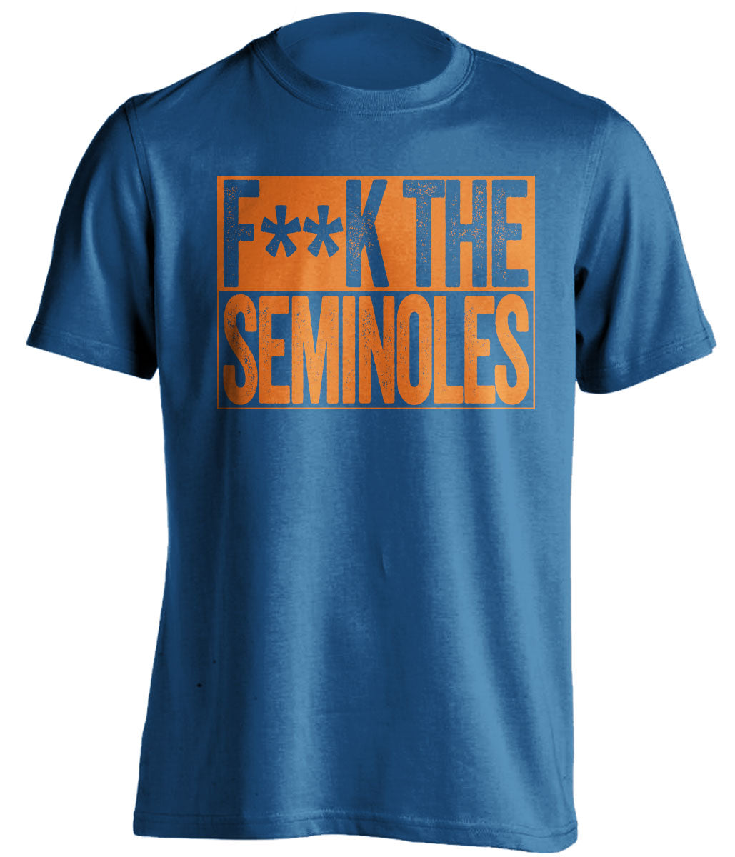 fuck the seminoles florida gators blue shirt censored