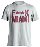 Fuck Miami - Miami Haters Shirt - Cardinal Red and Old Gold - Text Design - Beef Shirts