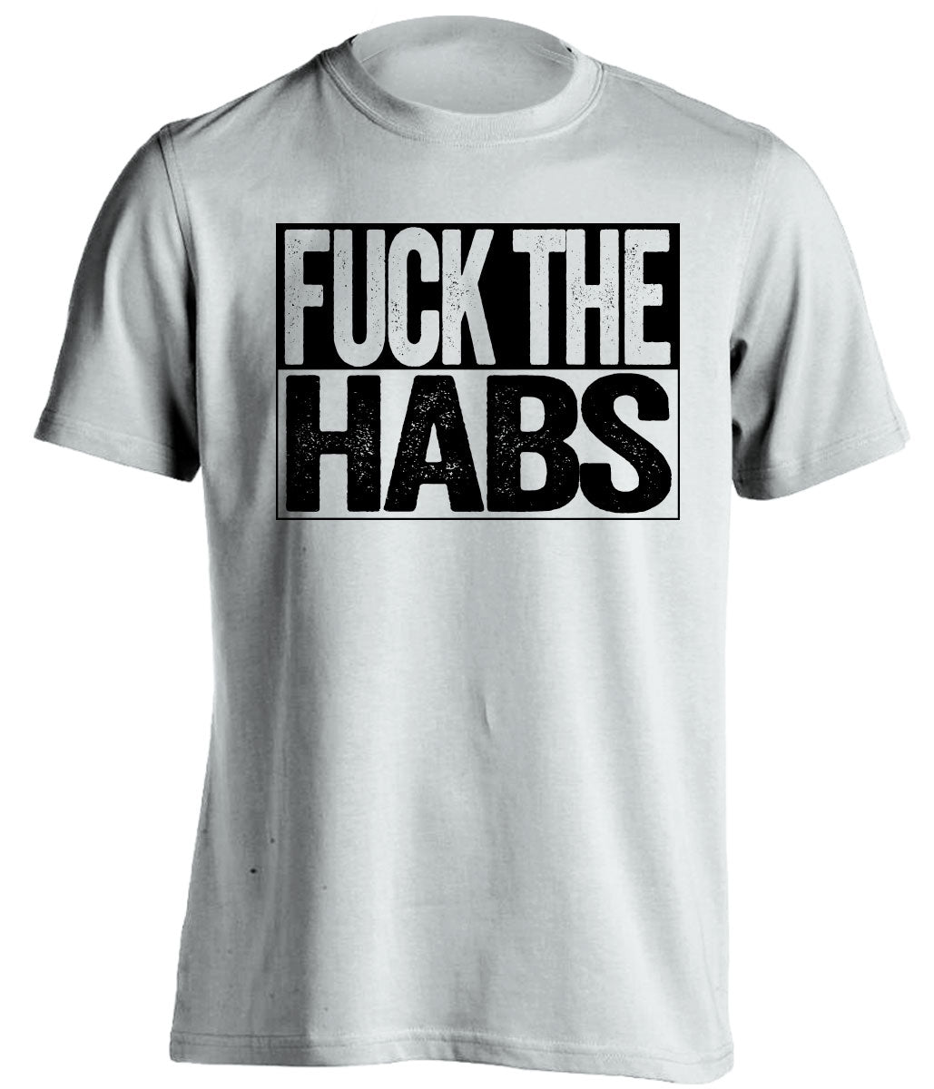 fuck the habs white and black tshirt uncensored