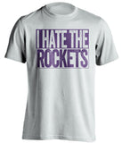 i hate the rockets utah jazz fan white shirt