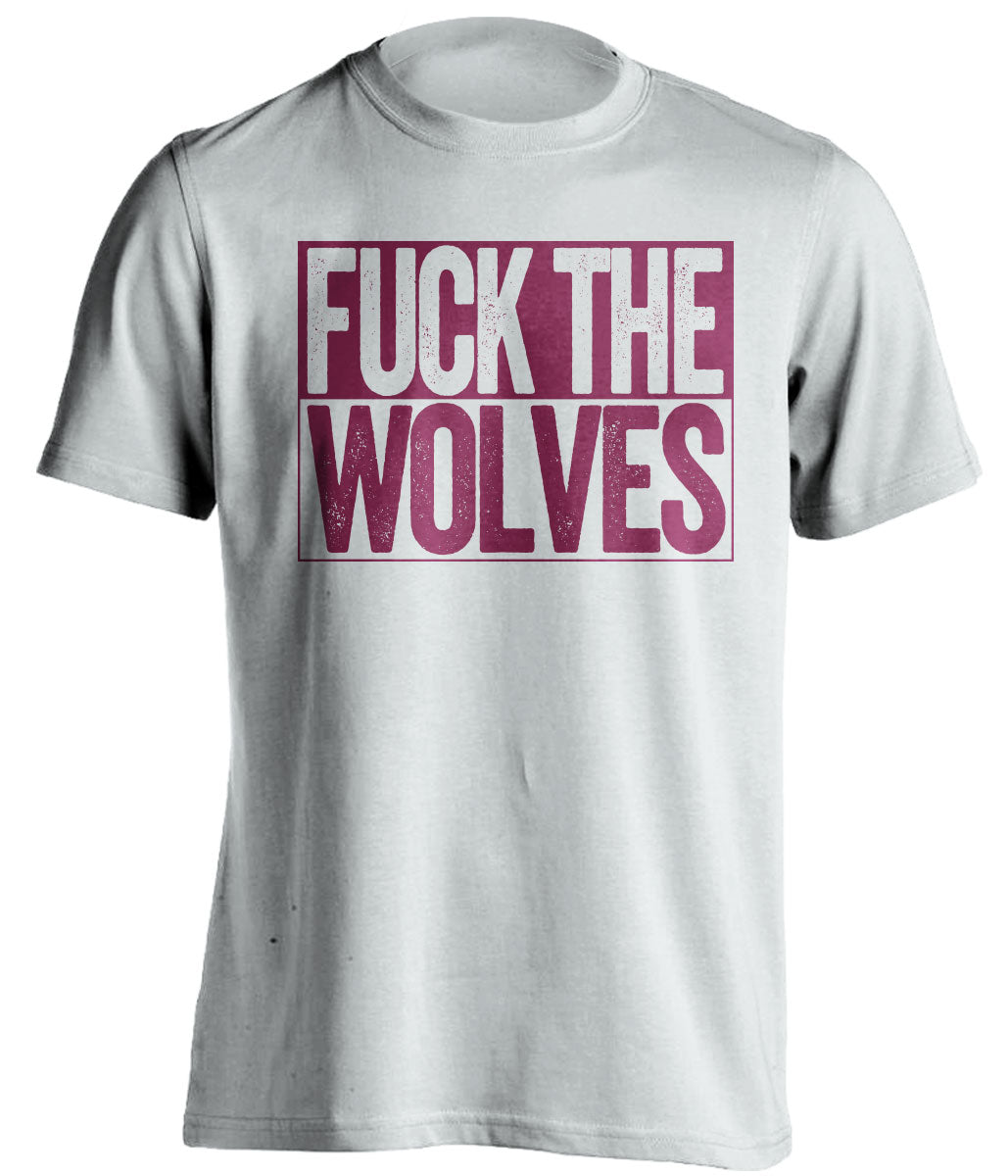 fuck the wolves white and red tshirt uncensored