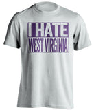 i hate west virginia tcu horned frogs white shirt