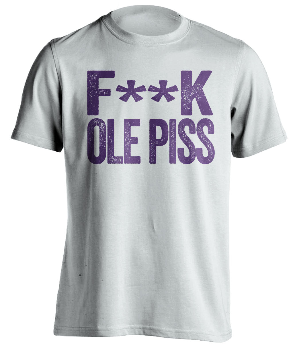 fuck ole piss miss lsu tigers white tshirt censored