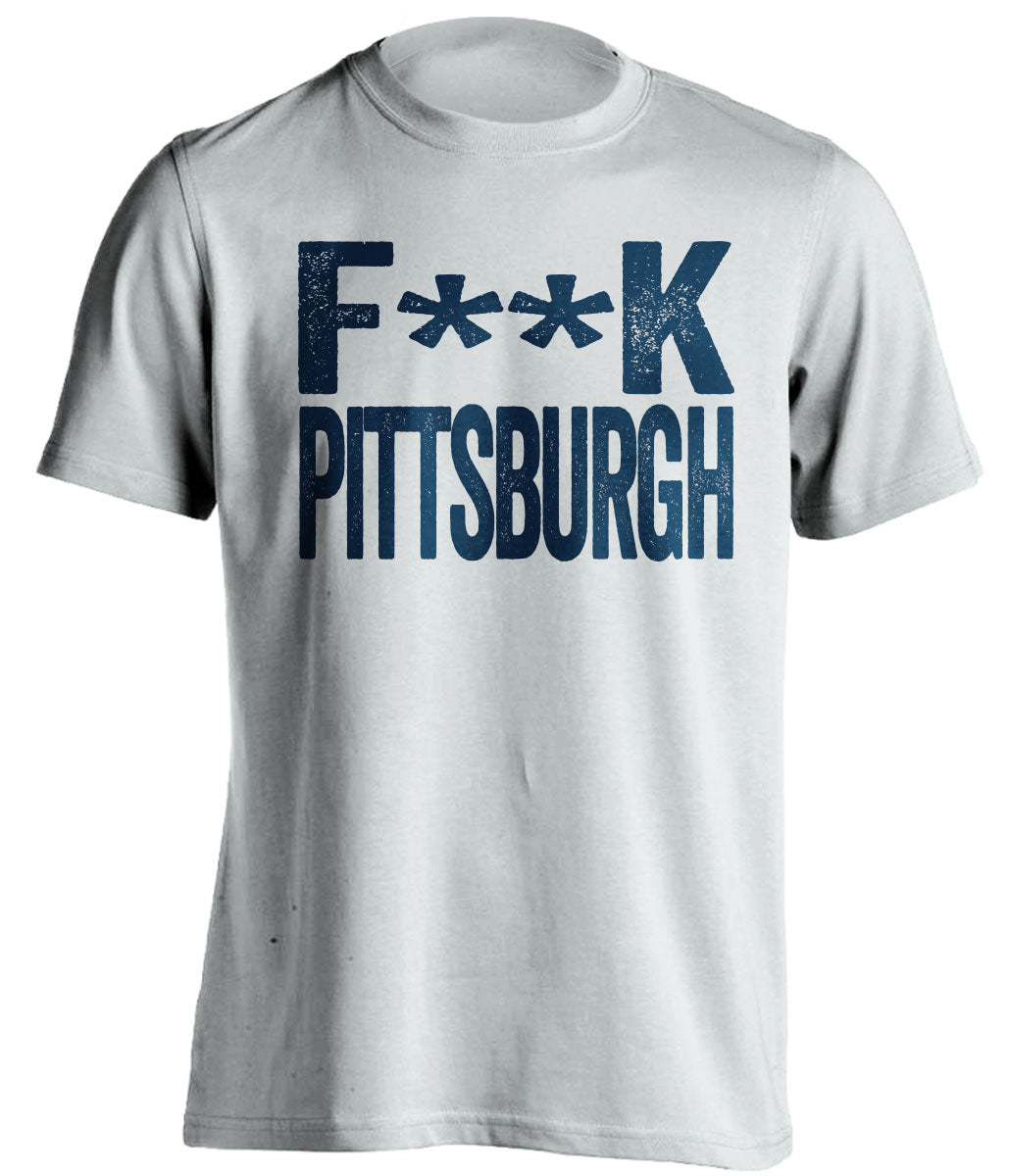 Fuck Pittsburgh - Pittsburgh Haters Shirt - Navy and Old Gold - Text Design - Beef Shirts