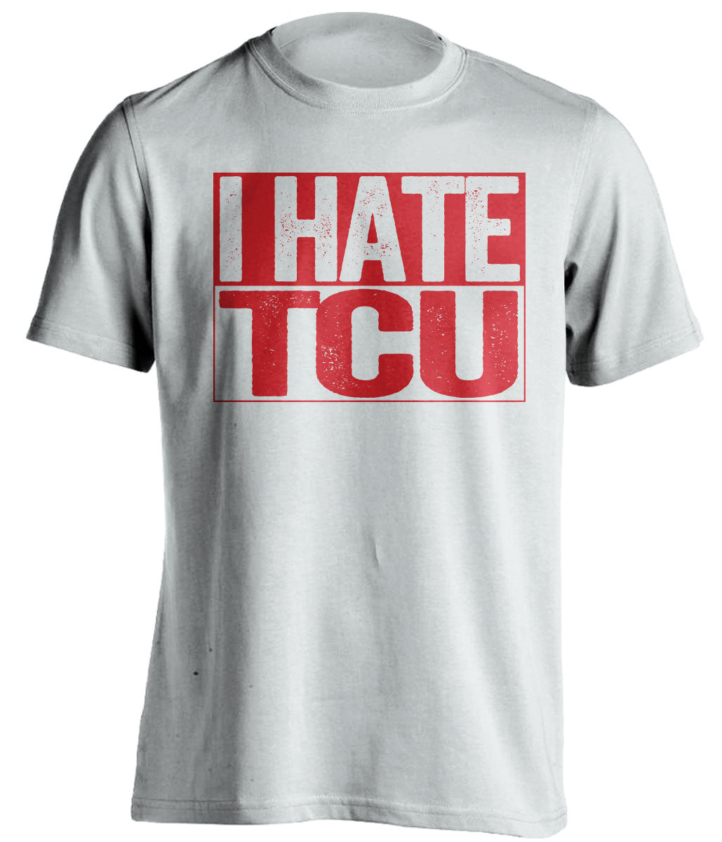 i hate tcu white shirt smu mustangs fan