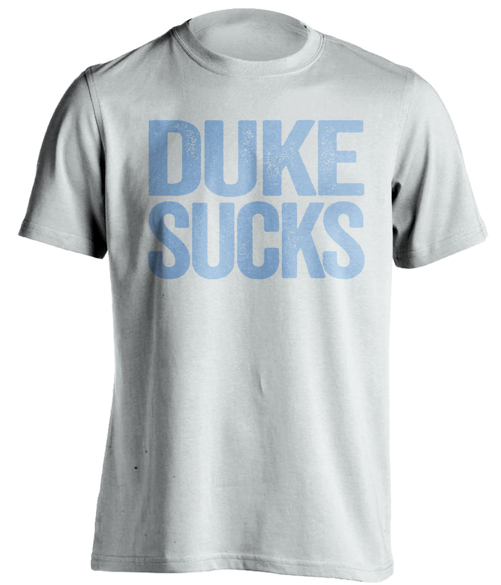 duke sucks white tshirt for unc tarheels fans