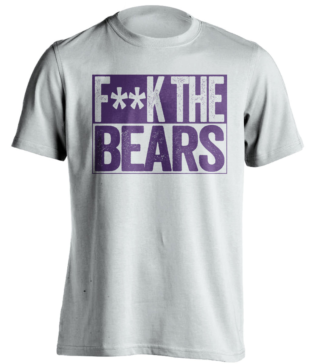 fuck the bears censored white shirt vikings fan
