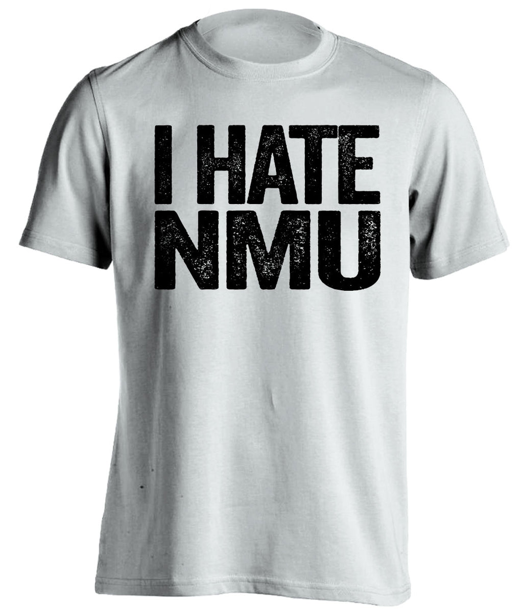 i hate nmu white tshirt for mtu huskies fans
