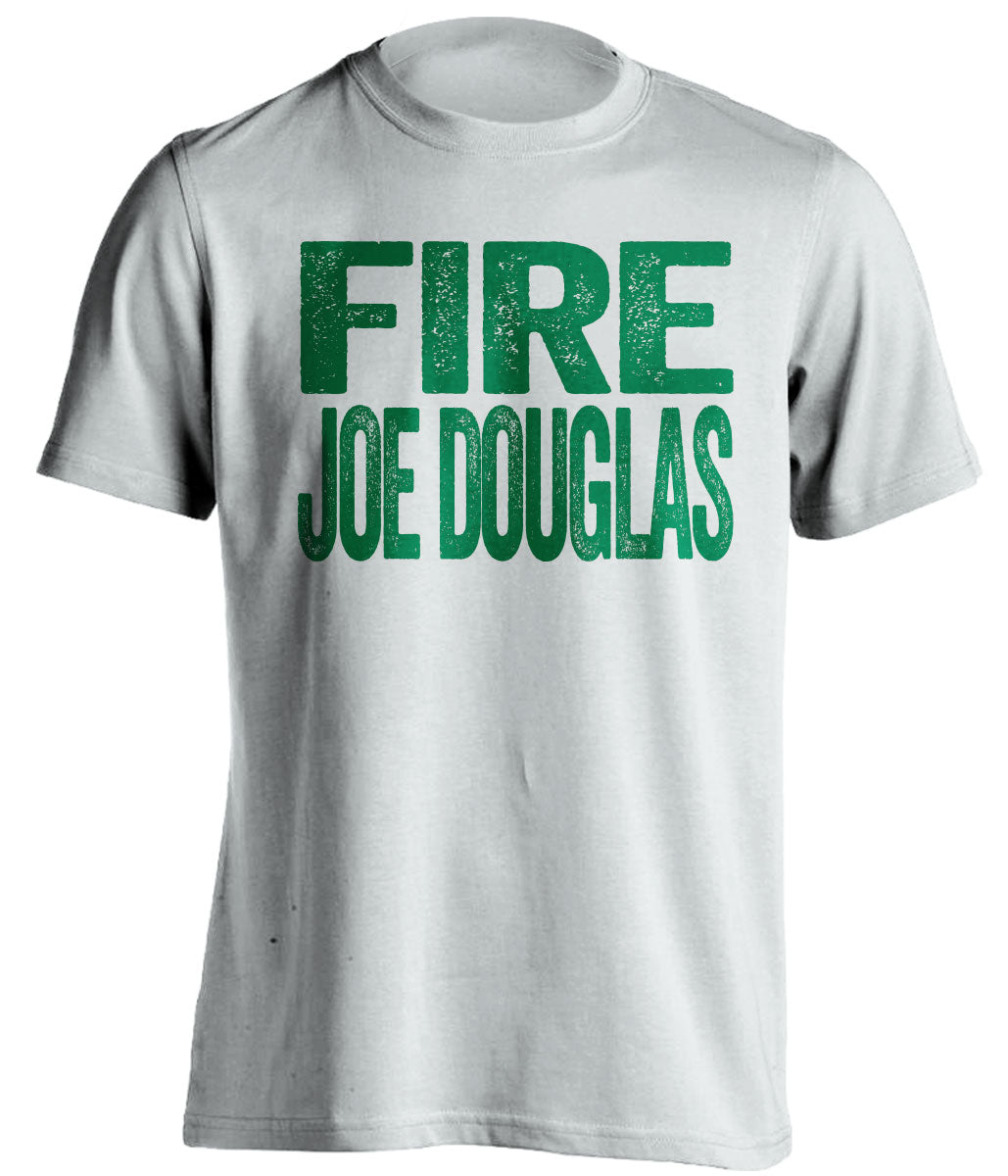 fire joe douglas new york jets NYJ white tshirt