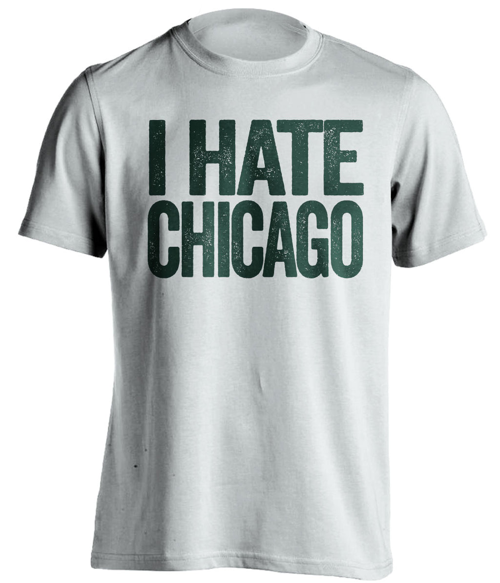 i hate chicago blackhawks minnesota wild fan white tshirt