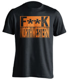 fuck northwestern black and orange tshirt censored