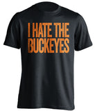 i hate the buckeyes black tshirt for miami hurricanes fans