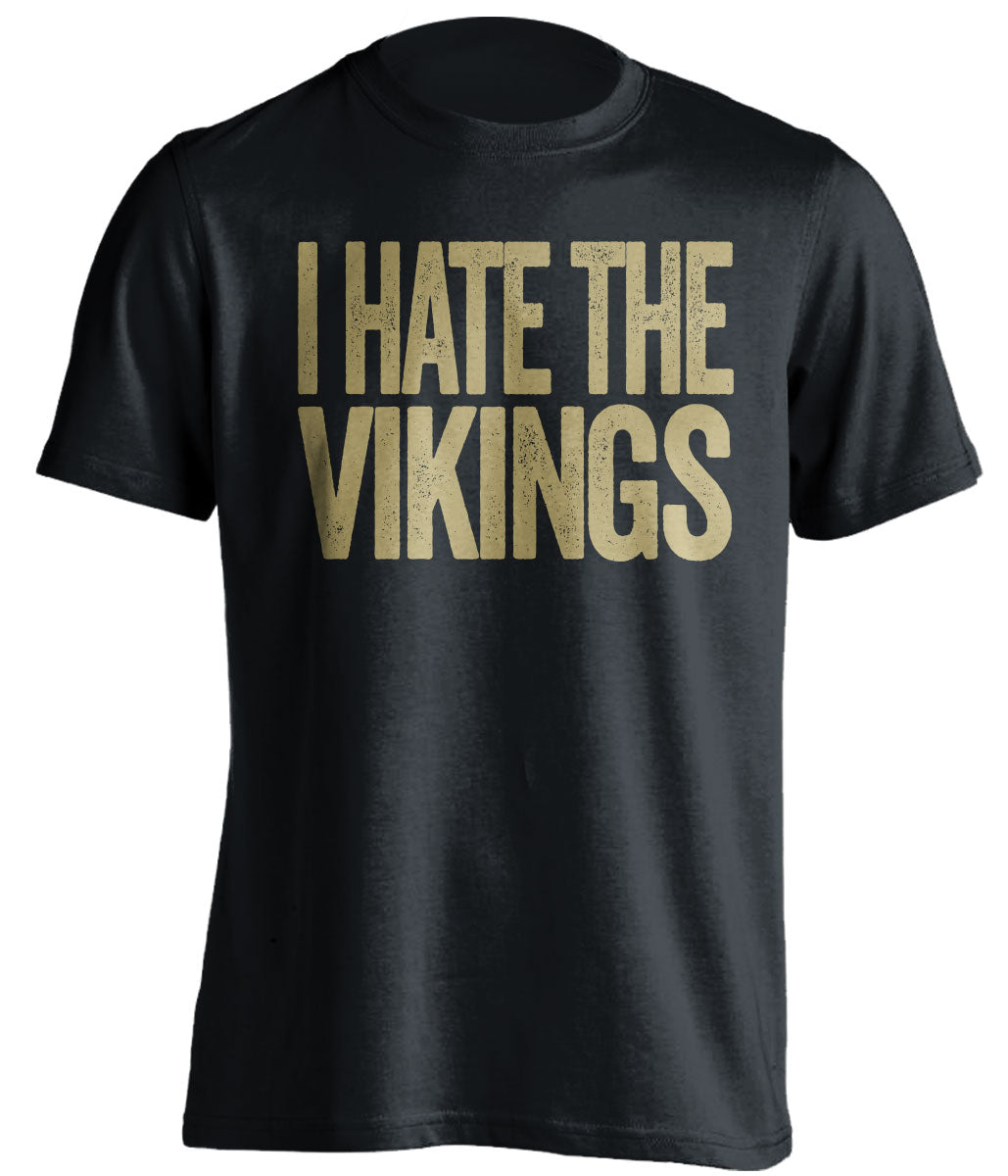 i hate the vikings new orleans saints fan black shirt