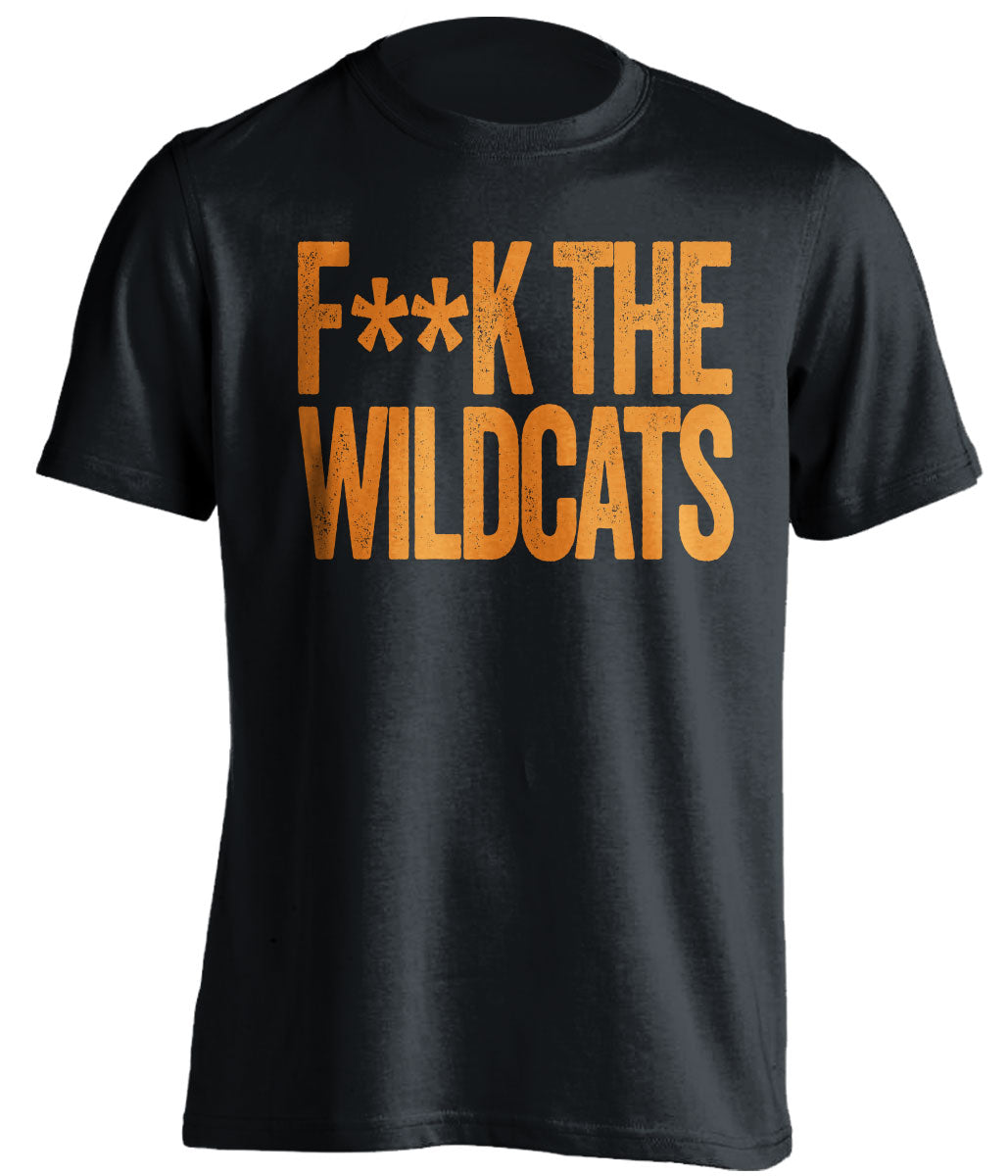 FUCK THE WILDCATS - Wildcats Haters Shirt - Navy and Tennessee Orange Version - Text Design - Beef Shirts