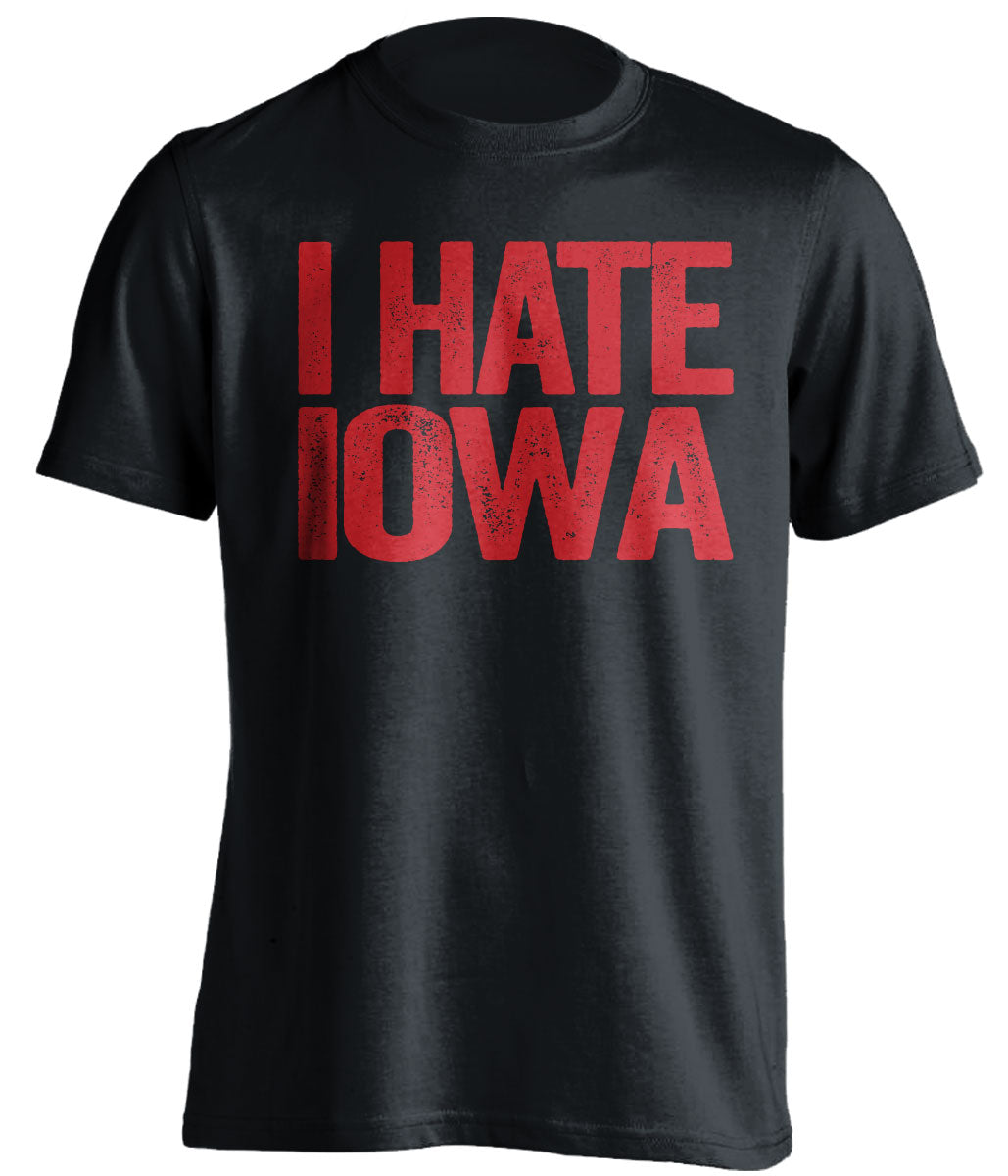i hate iowa black shirt for wisconsin fans
