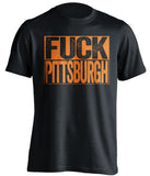 fuck pittsburgh cleveland browns fan black shirt uncensored