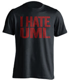 i hate uml lowell umass minutemen black tshirt