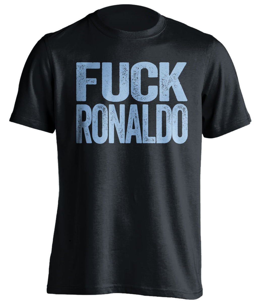 fuck ronaldo uncensored black tshirt for man city fans