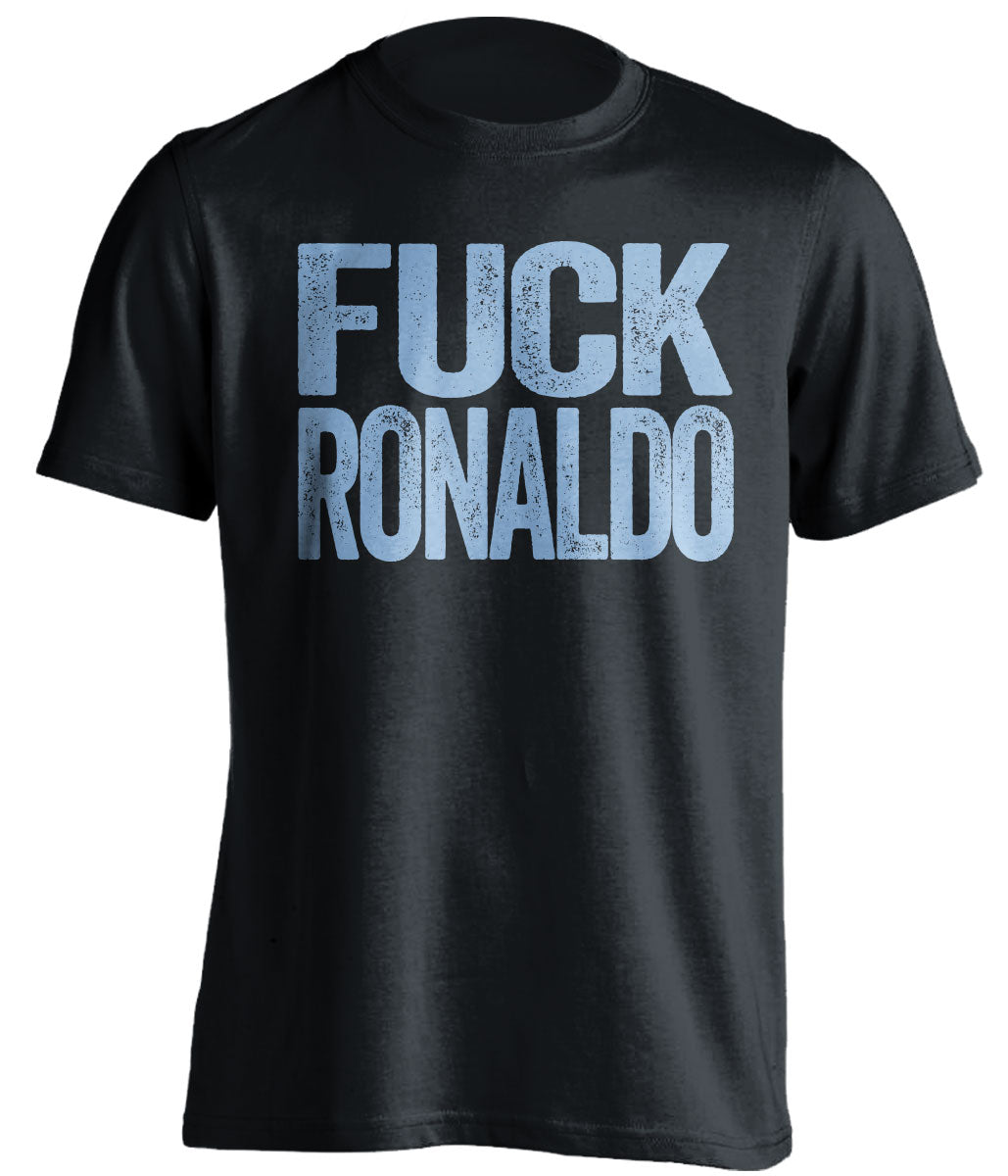 fuck ronaldo uncensored black tshirt for man city fans