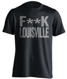 fuck louisville black and navy tshirt censored