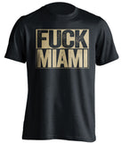 Fuck Miami - Miami Haters Shirt - Navy and Old Gold - Box Design - Beef Shirts