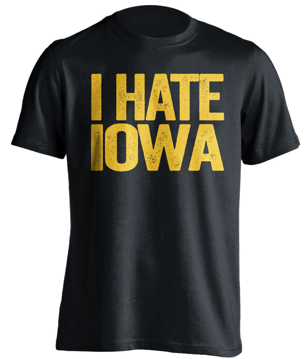 i hate iowa black tshirt for gophers fans